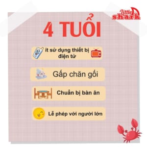 Nhiệm vụ bảng bé tự lập cho bé 4 tuổi